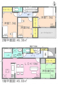 アイディ岡崎半田市新池町2期全6棟　2号棟間取